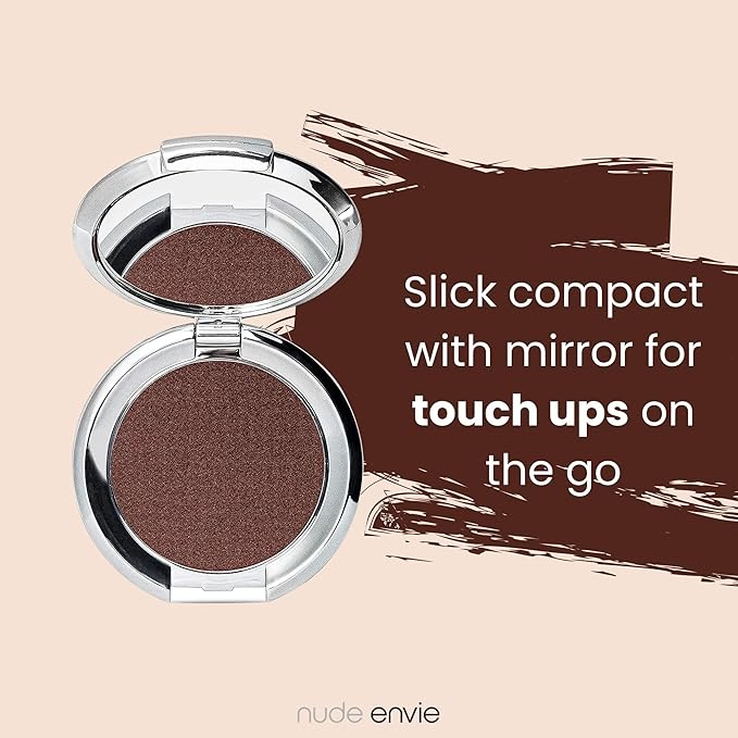 nude envie - Eye Shadow - Velvety Texture & Easy Application - Pigmented Long-Lasting Shimmer Finish - Blendable - Mirror Compact - Single Eye Shadow - Vegan, Paraben-Free & Cruelty-Free - Divine