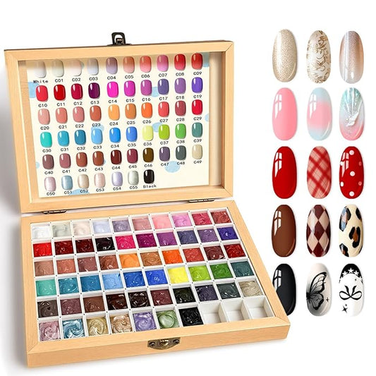 Sponge Paint Patting Gel Polish & Tools Kit, 57 Colors Ombre Nail Gradient Painting Gel Blush Blooming for Pigment Pat Aura Nails, French Manicure