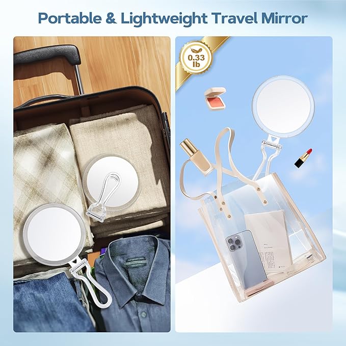 B Beauty Planet 40X Magnifying Mirror for Travel with Handle, Double-Sided 1X/40X Magnification Hand Mirror for Makeup,Travel Mirror for Desk 5 Inches
