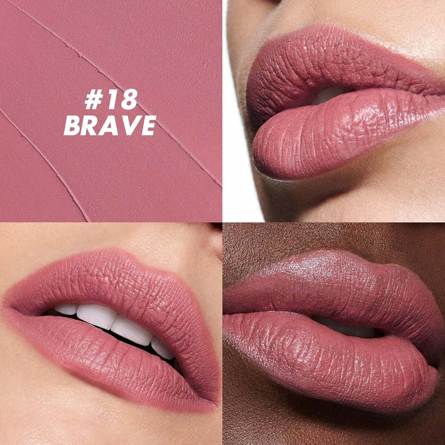 FOCALLURE Ultra Chic Matte Lipstick,Rich Vitamin E Lip Crayon,Lightweight Matte Color without Drying or Fading,Long Lasting Waterproof Lips Makeup,BRAVE