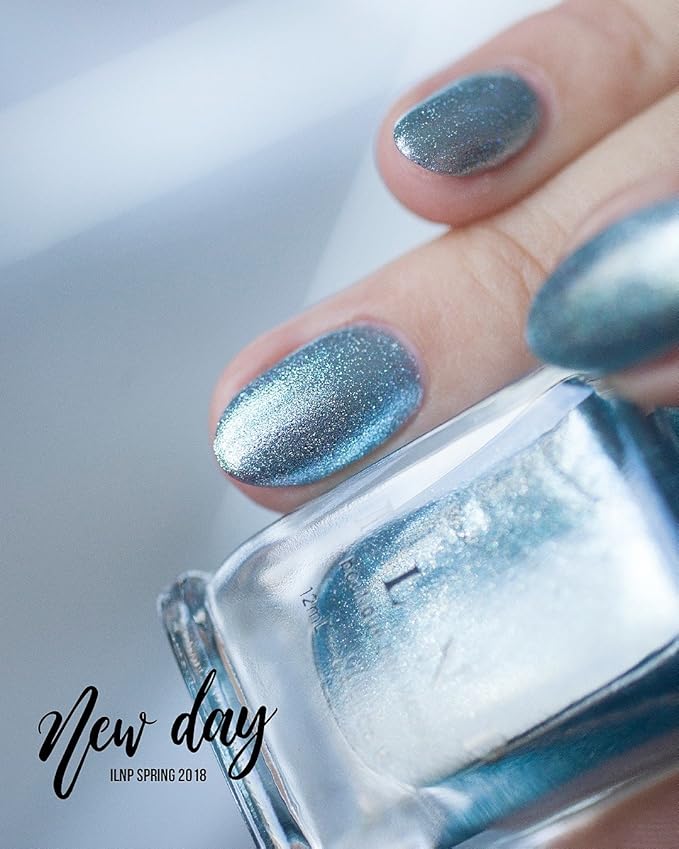 ILNP New Day - Icy Blue Holographic Metallic Nail Polish