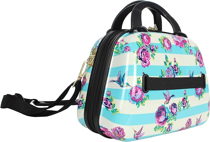 Betsey Johnson Hardside Cosmetic Case - Lightweight Small Size Hardshell Travel Hand Makeup Bag - Adjustable Shoulder Strap - Bag for Women and Girls - Multi-Functional Case