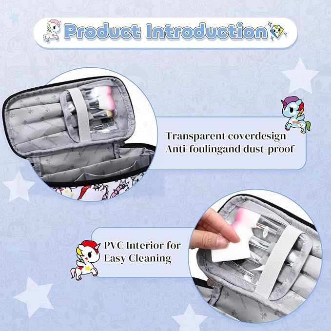 Tokidoki Official Licensed Travel Makeup Bags Toiletry Bags for Women Cosmetic Organizer Bag Large Capacity Travel Makeup Case Organizer