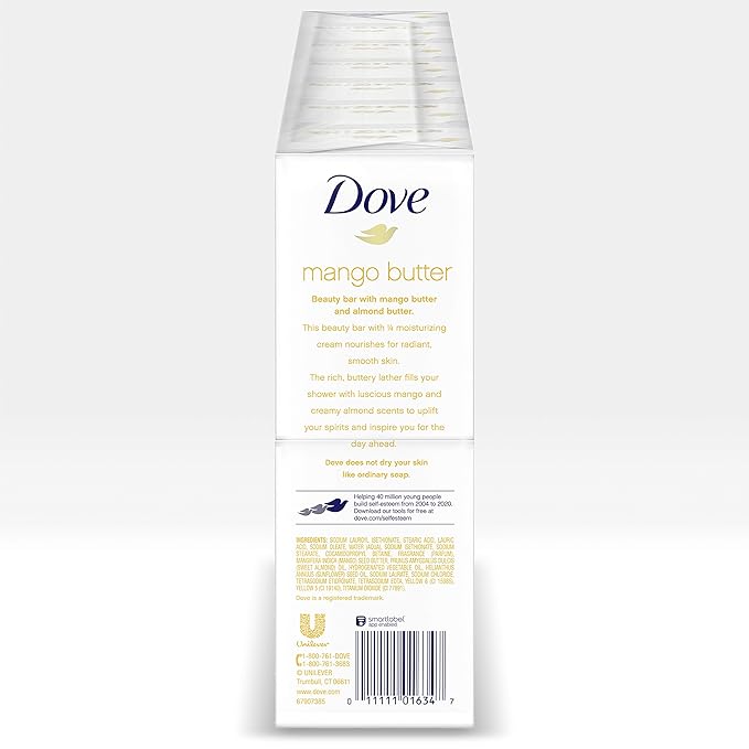 Dove Beauty Bar With Mango Butter 14 Bars To Moisturize Dry Skin More Moisturizing Than Bar Soap 3.75 oz