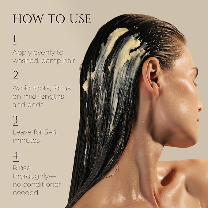 HADAT Golden Hour Express HAIR MASK – Premium Professional Hair Treatment with Pearl Powder – Hydration for Dry Damaged Hair – Nourishing Oils – Split Ends – Salon Quality – Made in Israel, 9.47 Fl Oz