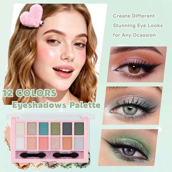 Color Nymph Makeup Sets for Women Teen Girls with 2-in-1 Travel Handbag, All In One Makeup Kits Full Kit Includes Eyeshadow Lipgloss Eyebrow Powder Highlighter Blush Mascara Eyeliner Lipliner & Puff