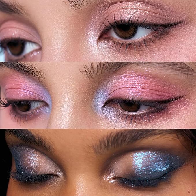 Flower Knows Shell's Jewel 6-Color Makeup Palette,Pink Blue Face Makeup Palette with 4 Matte + 2 Shimmer Shades,Blendable Smooth Cute Make Up,0.23 Oz(02 Mermaid's Tears)