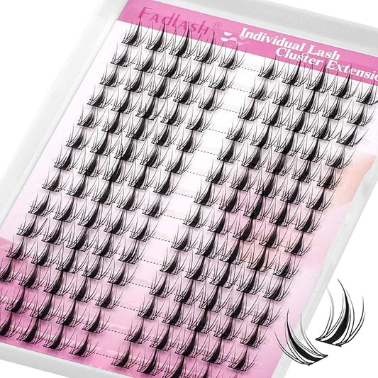 FADLASH Lash Clusters DIY Lash Extensions Fairy Eyelash Clusters Manga Cluster Lashes Individual Lashes Thin Band Cluster Eyelash Extensions Volume (D21)