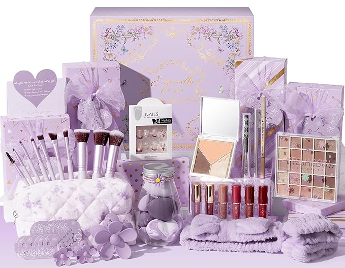 Teen Girl Gifts Trendy Stuff, 10 Positive Affirmation Cards & Empowering Challenges to Unlock 10 Wrapped Makeup Gift Set Motivational Birthday Easter Egg Stuffers Gift Basket for Tween & Teenage Girls