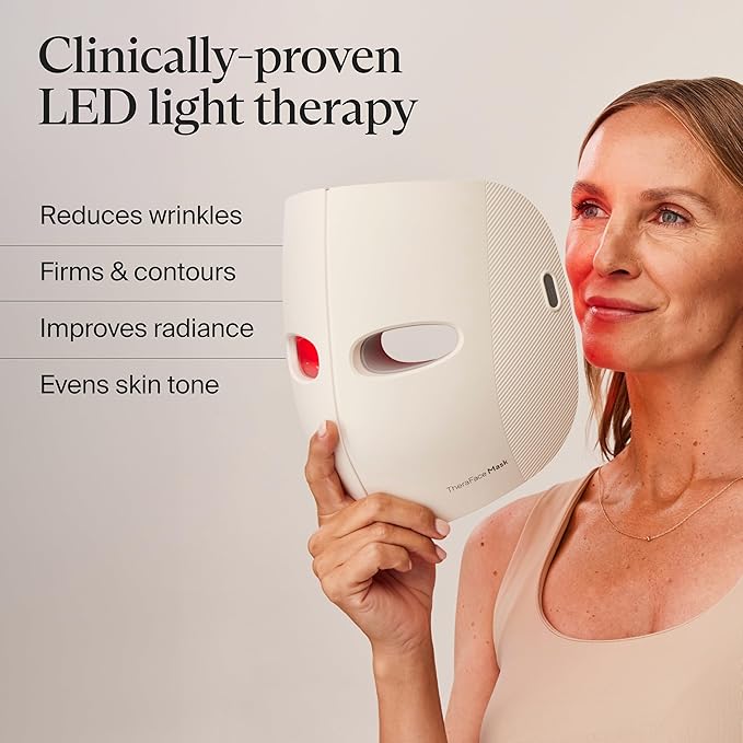 TheraFace Mask by Therabody - LED Light Therapy Skincare Face Mask with Vibrating Massage - Blue & Red Light Therapy and Facial Massager for Wrinkles, Skin Tightening & Dark Spots - FSA Eligible