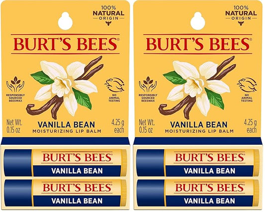 Burt's Bees Lip Balm - Vanilla Bean, Lip Moisturizer With Responsibly Sourced Beeswax, Tint-Free, Natural Origin Conditioning Treatment, 2 Tubes, 0.15 oz. (Pack of 2)