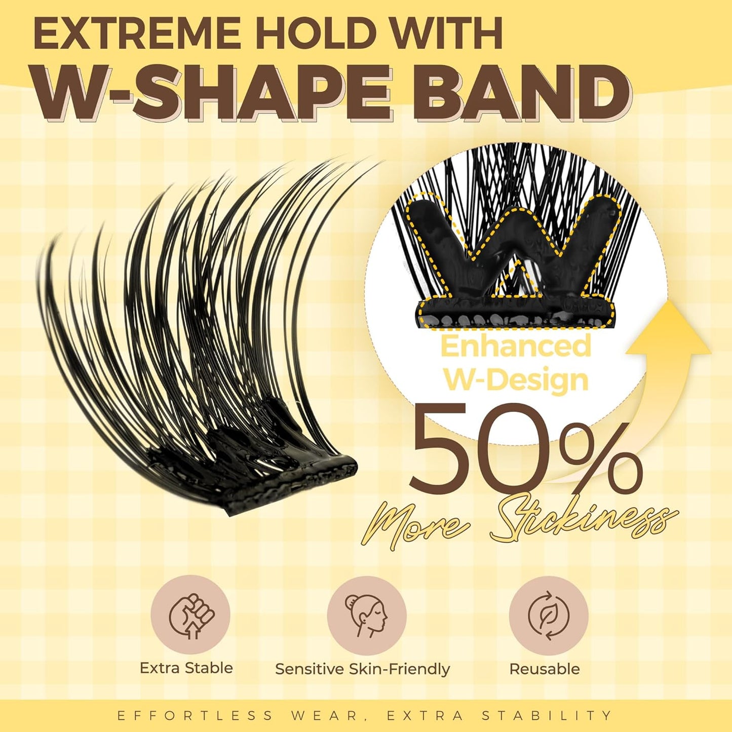 PopUp Self Adhesive Eyelashes Clusters, Press On Lashes Pre Glued Eyelash Extension Kit with Lash Tweezer,10-16mm No Glue No Remover Needed Self Adhesive Lashes Clusters ZNF23