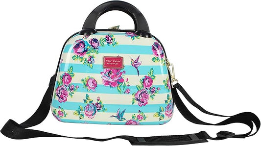 Betsey Johnson Hardside Cosmetic Case - Lightweight Small Size Hardshell Travel Hand Makeup Bag - Adjustable Shoulder Strap - Bag for Women and Girls - Multi-Functional Case