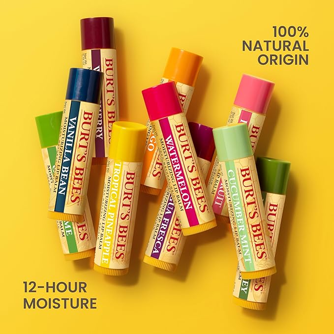 Burt's Bees Lip Balm - Pink Grapefruit, Lip Moisturizer With Responsibly Sourced Beeswax, Tint-Free, Natural Origin Conditioning Treatment, 2 Tubes, 0.15 oz. (Pack of 2)