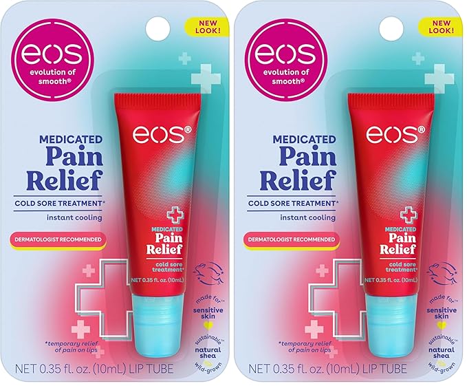 eos Medicated Lip Balm | The Fixer | Repairs Chapped Lips | 0.35 oz | Pack of 2