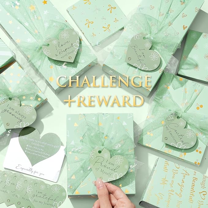 Teen Girl Gifts Trendy Stuff, 10 Positive Affirmation Cards & Empowering Challenges to Unlock 10 Wrapped Makeup Gift Set Motivational Birthday Easter Egg Stuffers Gift Basket for Tween & Teenage Girls