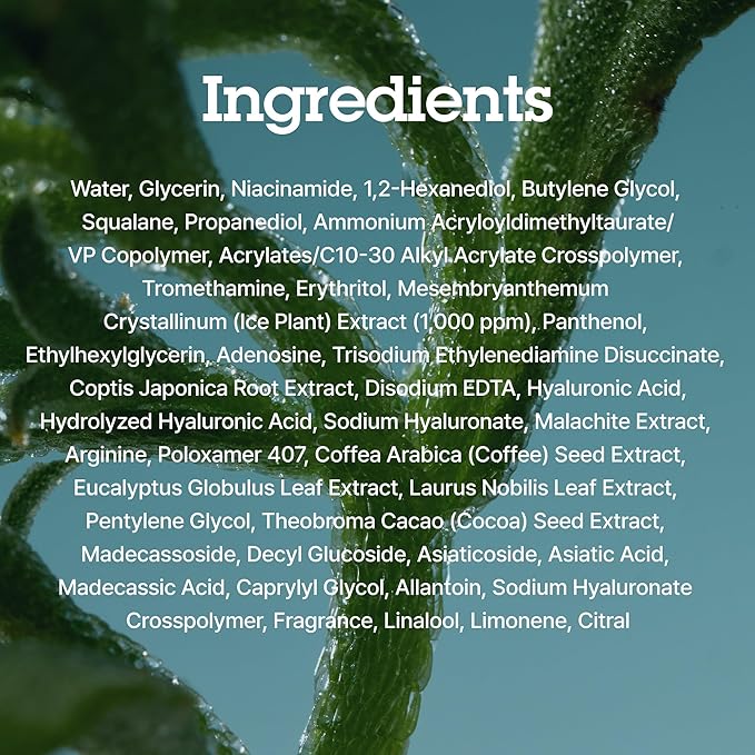 BLITHE Pressed Serum Crystal Iceplant Face Moisturizing Gel - Kbeauty Best Skin Cream for Dry Skin, Korean Serum for Combination Skin & Redness Relief, Face Moisturizer for Dry Skin Cream 1.68 Oz