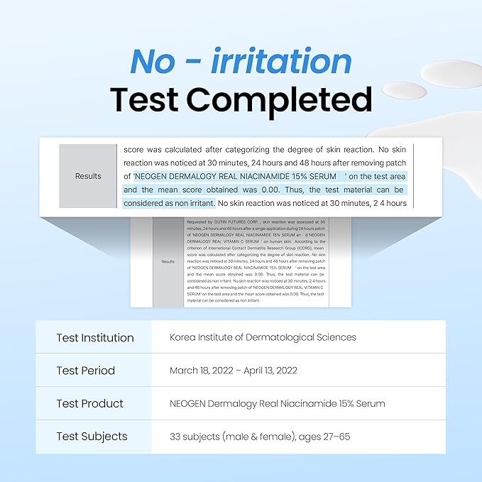 DERMALOGY by NEOGEN Real 15% Niacinamide Serum, Pore Minimizing & Dark Spot Correcting Face Serum with Zinc, Hydrating Vegan Korean Skincare, 1.01 fl oz (30 ml)