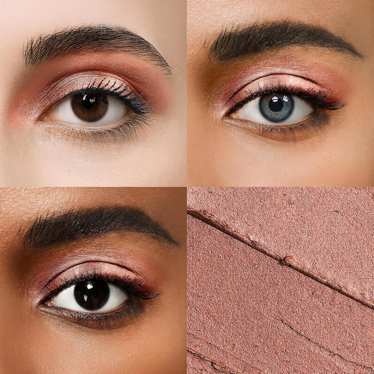 Cream Waterproof Hypoallergenic Eyeshadow Stick, long wear Metallic Glitter Matte Eye Shadow Pencil With Makeup Brush, Eye Brightener, 55 Caramel Metallic