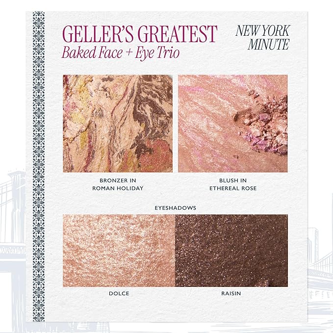 LAURA GELLER NEW YORK Gellers Greatest Kit - Baked Face & Eye Palette New York Minute + 4-in-1 Travel Makeup Brush