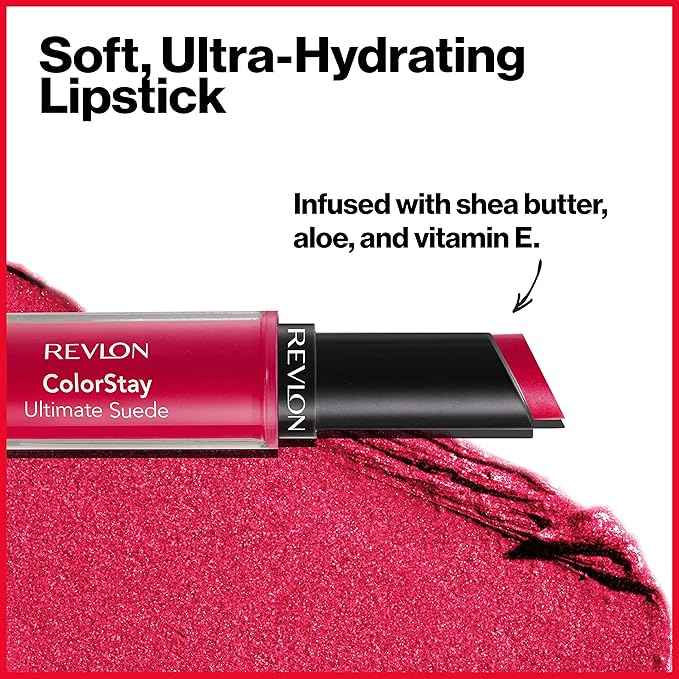 REVLON ColorStay Ultimate Suede Lipstick, Longwear Soft, Ultra-Hydrating High-Impact Lip Color, Formulated with Vitamin E, Private Viewing (090), 0.09 oz