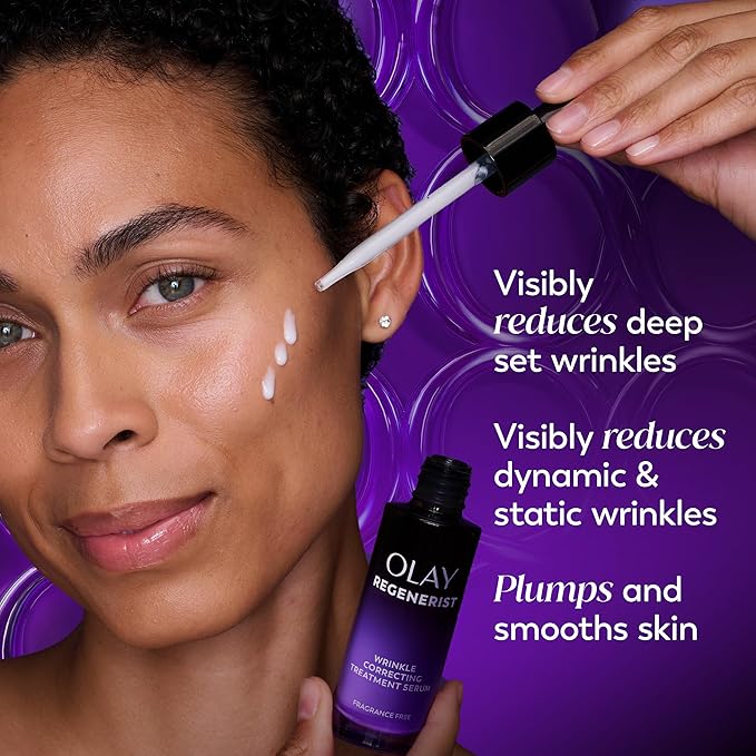 Olay Regenerist Resurfacing Retinol Serum, Renew, Anti-Wrinkle Serum for Women, Anti-Aging Skin Care, Advanced Night Repair, Fragrance-Free, Hexa-Repair Peptide & Pro-Retinol, 1.0oz